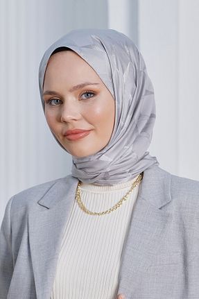 روسری طوسی پنبه ای Loryan - کد 876928102