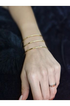 دستبند استیل (فولاد) طلائی زنانه استیل (فولاد) MERİ COLLECTİON - کد 876962133
