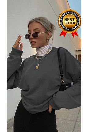 سوئیشرت طوسی زنانه ساده BRLKN - کد 870890163