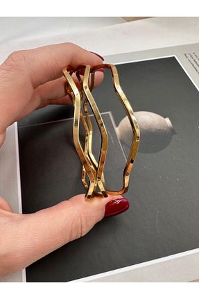 دستبند استیل (فولاد) طلائی استیل (فولاد) Jerie - کد 876929029