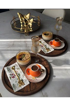 کاسه و بشقاب دکوراتیو قهوه ای چوب MSAY - کد 876970528