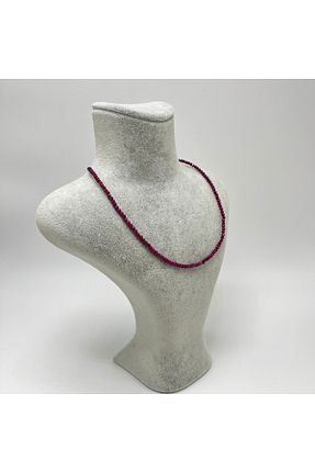 گردنبند نقره زرشکی زنانه 925 عیار YILDIZ DOĞAL TAŞ - کد 876978588