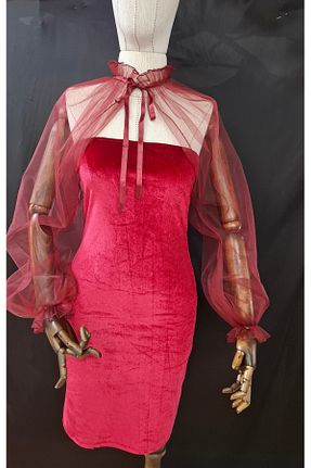 گردنی زرشکی زنانه پلی استر es moda shop - کد 877057836