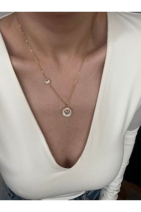 گردنبند استیل ( فولاد ) زرد طلا Hoop jewelery - کد 877062412