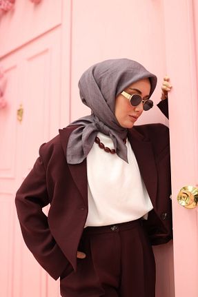 روسری بنفش پلی استر Silk Home - کد 877074355