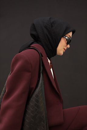 روسری مشکی پلی استر Silk Home - کد 877074426