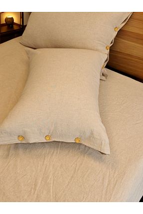 ست ملحفه سایز بزرگ بژ کتان CollessiaHome - کد 877087373