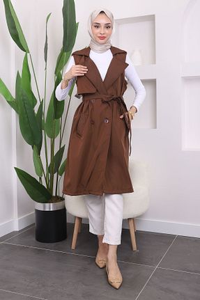 جلیقه حجاب قهوه ای زنانه رگولار İmajButik - کد 865496126