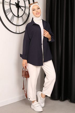 پیراهن حجاب سرمه ای زنانه رگولار İmajButik - کد 765769902