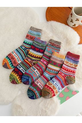 جوراب رنگی زنانه پنبه ای Çorap Kurdu - کد 877121798