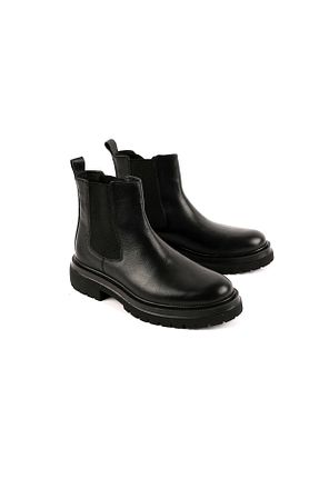 بوت / نیم بوت مشکی مردانه چرم خالص KAYCSHOES - کد 877145463