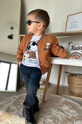 ست بالاتنه و پائین تنه قهوه ای بچه گانه بافتنی Minigimin Cicileri - کد 877159812