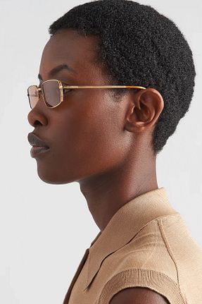 عینک آفتابی طلائی زنانه 59 Prada - کد 841456195