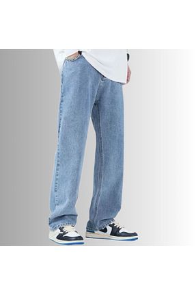 شلوار جین سایز بزرگ آبی مردانه رگولار wamoss - کد 877163781