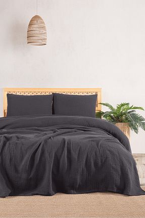 روتختی دونفره مشکی پنبه ای MYLASA HOME - کد 877212804