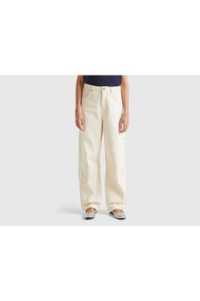 شلوار سفید زنانه پارچه United Colors of Benetton - کد 877220970