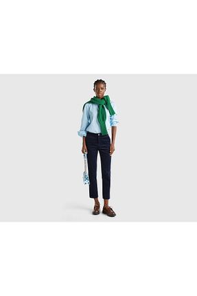 شلوار سرمه ای زنانه پارچه United Colors of Benetton - کد 877220954