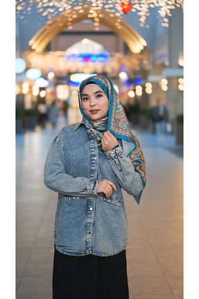 شال رنگی زنانه ابریشم Quğu SCARF - کد 877221092