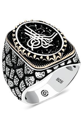 انگشتر نقره طوسی مردانه 925 عیار OTTOTESBİH - کد 877499086