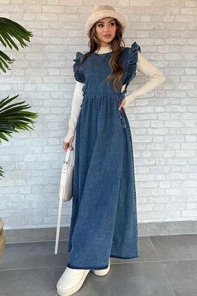 لباس آبی زنانه جین GÜLSELİ - کد 877228547