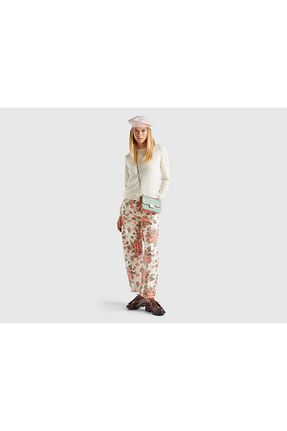 شلوار سفید زنانه پارچه United Colors of Benetton - کد 877221380