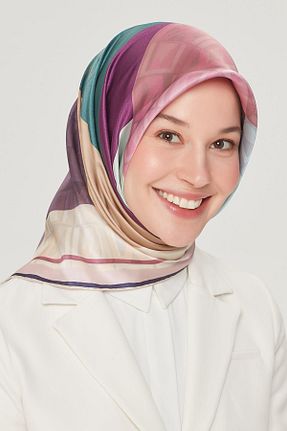روسری سرمه ای کرپ ساتن ابریشم Armine - کد 248646264