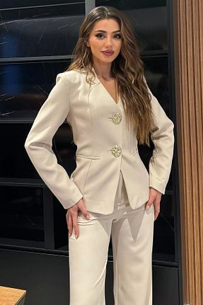 ست بالاتنه و پائین تنه طوسی زنانه بافتنی GÜLSELİ - کد 877227786