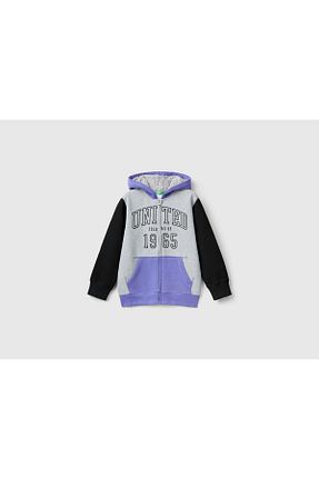 سوئیشرت طوسی بچه گانه ساده United Colors of Benetton - کد 877238811