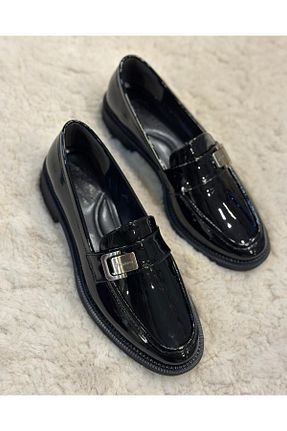 کفش آکسفورد مشکی زنانه چرم لاکی MİSS PARK MODA - کد 877234049
