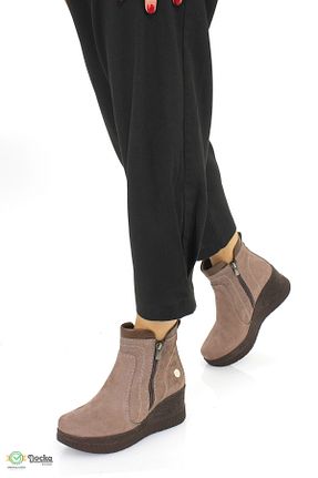 بوت / نیم بوت قهوه ای زنانه چرم خالص Mammamia - کد 877242180