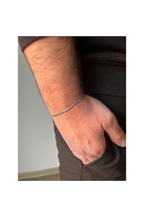 دستبند استیل (فولاد) طوسی مردانه استیل ضد زنگ AS.CO DESIGN - کد 877244072