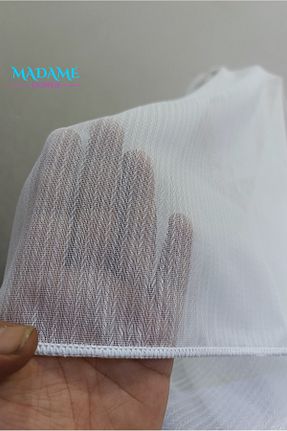 پرده توری سفید ریل دار Madame Dower - کد 832208230