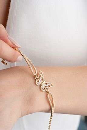 دستبند نقره طلائی زنانه 925 عیار MIDDLEMIST - کد 877288260