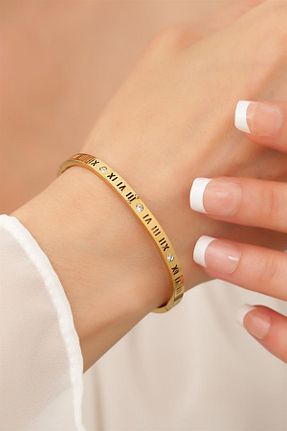 دستبند جواهر طلائی زنانه زیرکن OQQO - کد 335169458
