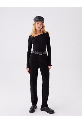 شلوار جین طوسی زنانه پاچه لوله تفنگی LC Waikiki - کد 778087477