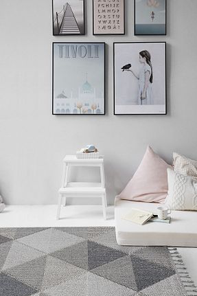 فرش طوسی قابل شستشو Cool Halı - کد 128129227