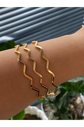 دستبند استیل (فولاد) طلائی زنانه استیل (فولاد) rosshine - کد 857604790