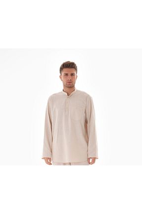 پیراهن بژ مردانه گشاد BESEDU - کد 877380513