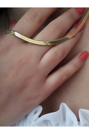 گردنبند استیل ( فولاد ) طلائی زنانه استیل ضد زنگ DEMOKAN - کد 263146744