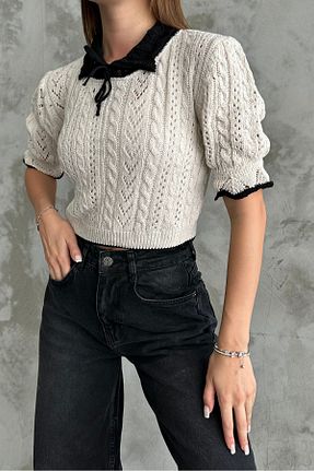 پلیور بژ زنانه ساده macharelbasic - کد 676452370