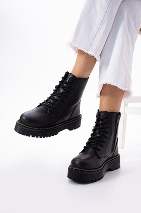 بوت / نیم بوت مشکی زنانه چرم مصنوعی çocuk kalbi - کد 877439486