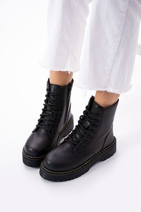 بوت / نیم بوت مشکی زنانه چرم مصنوعی çocuk kalbi - کد 877439486