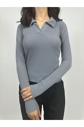 بلوز طوسی زنانه ساده ALZEN - کد 877448360