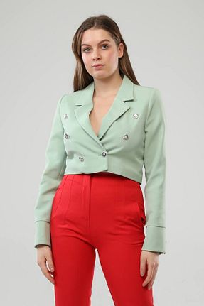کت سبز زنانه کراپ OUZ Fashion - کد 877450995