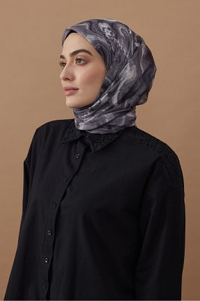 روسری طوسی 100 x 100 Modakaşmir - کد 877449410