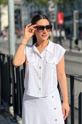 پیراهن سفید زنانه رگولار FEVER - کد 839173873