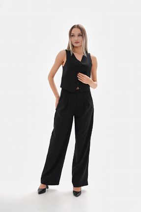 ست بالاتنه و پائین تنه مشکی زنانه بافتنی VOVSTYLE - کد 877144006