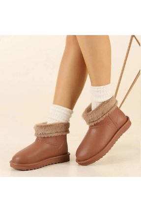 بوت / نیم بوت قهوه ای زنانه چرم مصنوعی BÖCÜLER - کد 877507760