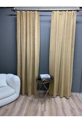 پرده زمینه بژ مخمل CASA NATURALE - کد 144415503