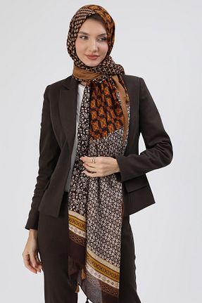 شال قهوه ای زنانه پنبه ای REMSA - کد 877526108